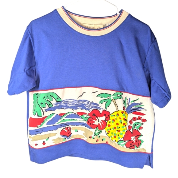 Vintage Tops - Vintage club caribe single stitch tropical island beach fruit T-shirt Size small